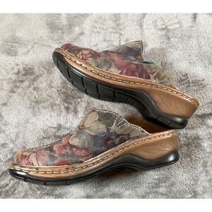 Josef Seibel Clogs Mules Womens US 8 EU 38 Floral Print Shoes Comfort Catalonia